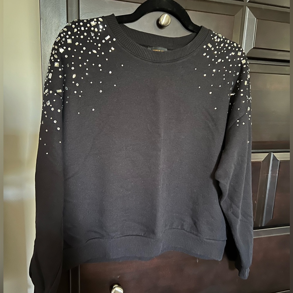 Black sweatshirt with gems